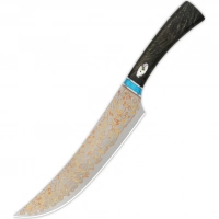Кухонный нож пчак QSP Noble Series, сталь Laminated Damascus, рукоять дерево айронвуд купить в Долгопрудном