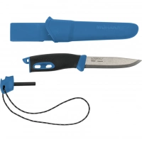 Нож с фиксированным лезвием Morakniv Companion Spark (S) Blue, сталь Sandvik 12C27, рукоять резина/пластик купить в Долгопрудном