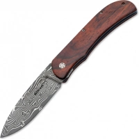 Нож складной Boker Plus Exskelibur I Damascus Cocobolo, дамасская сталь Plain, рукоять дерево, 01BO222DAM купить в Долгопрудном