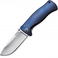 Нож складной LionSteel SR1 V (VIOLET), сталь Sleipner Satin Finish, рукоять титан по технологии SOLID®, фиолетовый купить в Долгопрудном