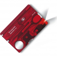 Швейцарская карта Victorinox SwissCard Lite, сталь X50CrMoV15, рукоять ABS-пластик, полупрозрачный красный купить в Долгопрудном